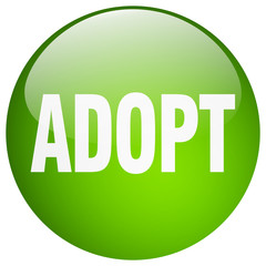 adopt green round gel isolated push button