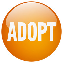 adopt orange round gel isolated push button