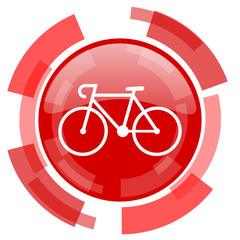 bicycle red glossy web icon