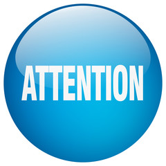 attention blue round gel isolated push button