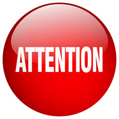 attention red round gel isolated push button