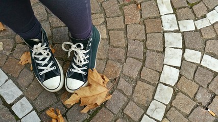 Autumn sneakers outdoor