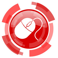 mouse red glossy web icon