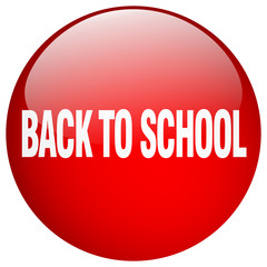 back to school red round gel isolated push button