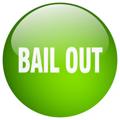 bail out green round gel isolated push button