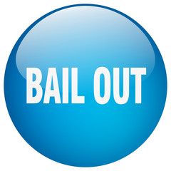 bail out blue round gel isolated push button