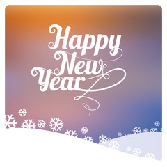 Happy New year illustration over color background