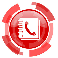phonebook red glossy web icon