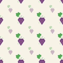 Grape pattern, Vine seamless background. Vector illustration