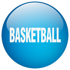 basketball blue round gel isolated push button