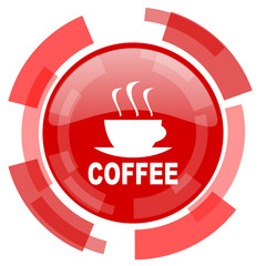 espresso red glossy web icon