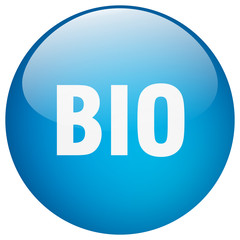 bio blue round gel isolated push button