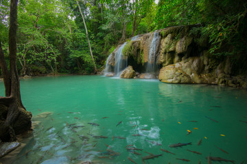 Erawan Waterfalls at Thailand