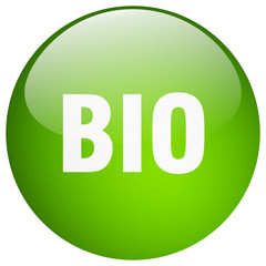 bio green round gel isolated push button
