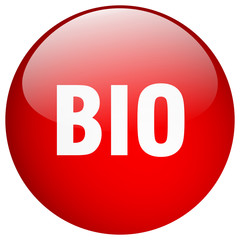 bio red round gel isolated push button