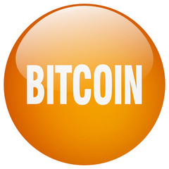bitcoin orange round gel isolated push button