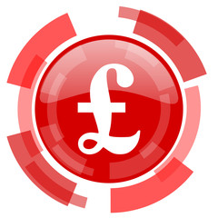 pound red glossy web icon