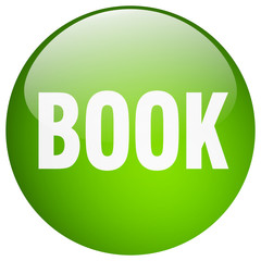 book green round gel isolated push button