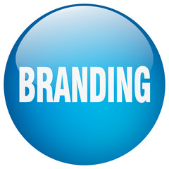 branding blue round gel isolated push button