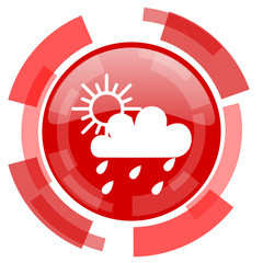 rain red glossy web icon