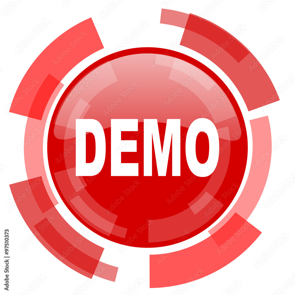 Poster demo red glossy web icon