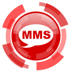 mms red glossy web icon