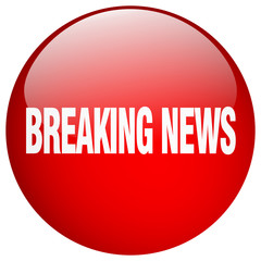 breaking news red round gel isolated push button
