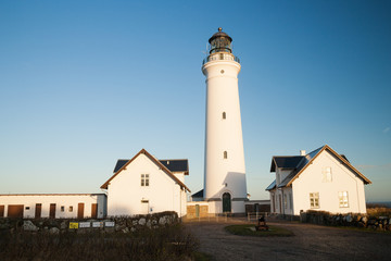 Fototapeta na wymiar Leuchtturm in Hirtshals in Dänemark