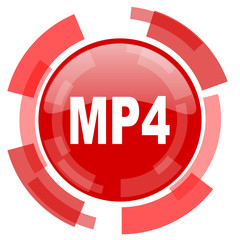 mp4 red glossy web icon