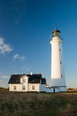 Fototapeta na wymiar Leuchtturm in Hirtshals in Dänemark