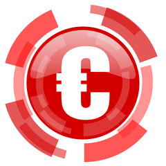 euro red glossy web icon