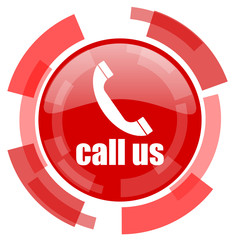 call us red glossy web icon