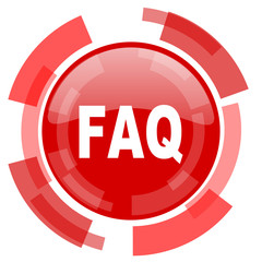 faq red glossy web icon