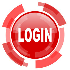 login red glossy web icon