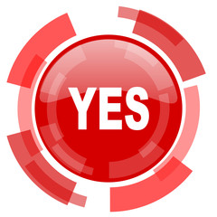 yes red glossy web icon