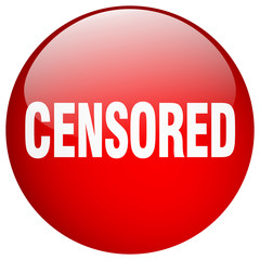 censored red round gel isolated push button