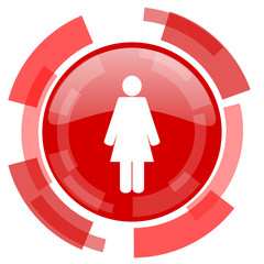 female red glossy web icon