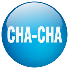 cha-cha blue round gel isolated push button