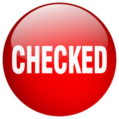 checked red round gel isolated push button