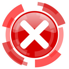 cancel red glossy web icon