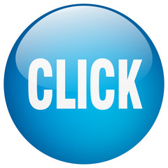 click blue round gel isolated push button