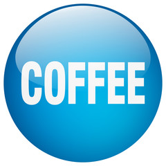 coffee blue round gel isolated push button