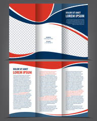 Vector empty tri-fold brochure print template design, trifold bright booklet or flyer - 97511561