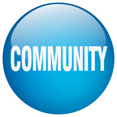 community blue round gel isolated push button