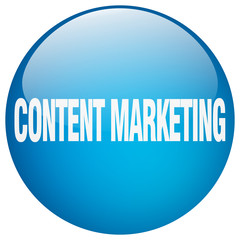 content marketing blue round gel isolated push button