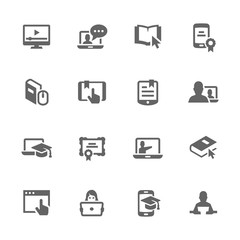 Simple Online Education Icons
