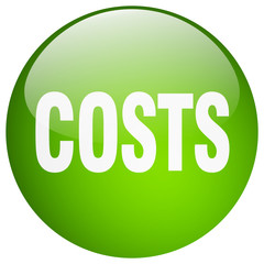 costs green round gel isolated push button