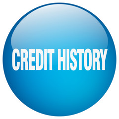 credit history blue round gel isolated push button