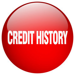 credit history red round gel isolated push button