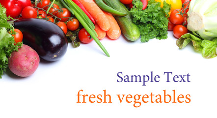 fresh vegetables isolated white background

